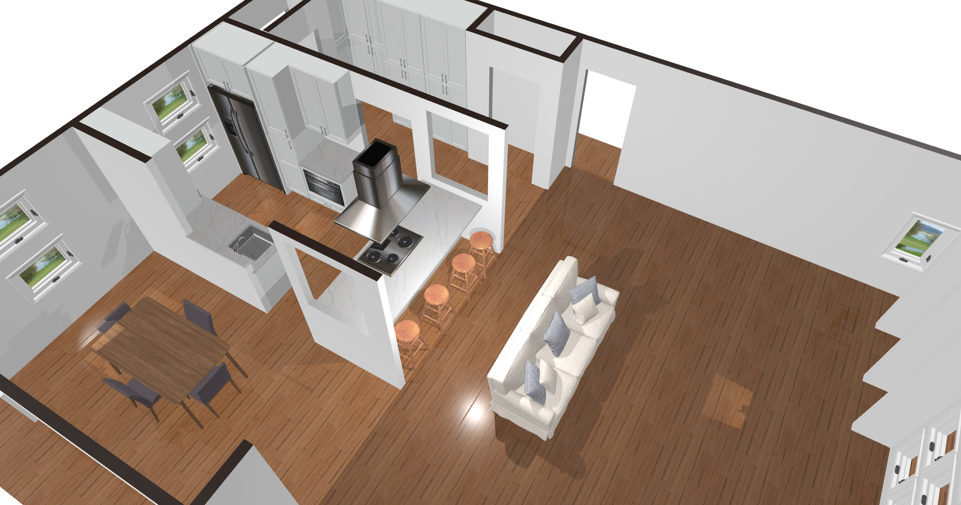 Open Concept Kitchen and Living Space
