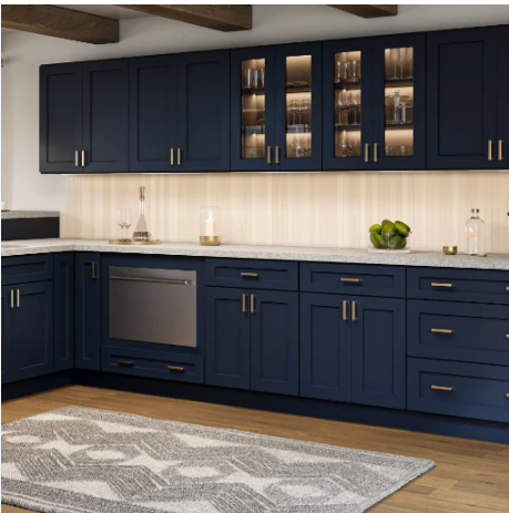 Shaker Navy Kitchen with Island - Capital Impressions Collection