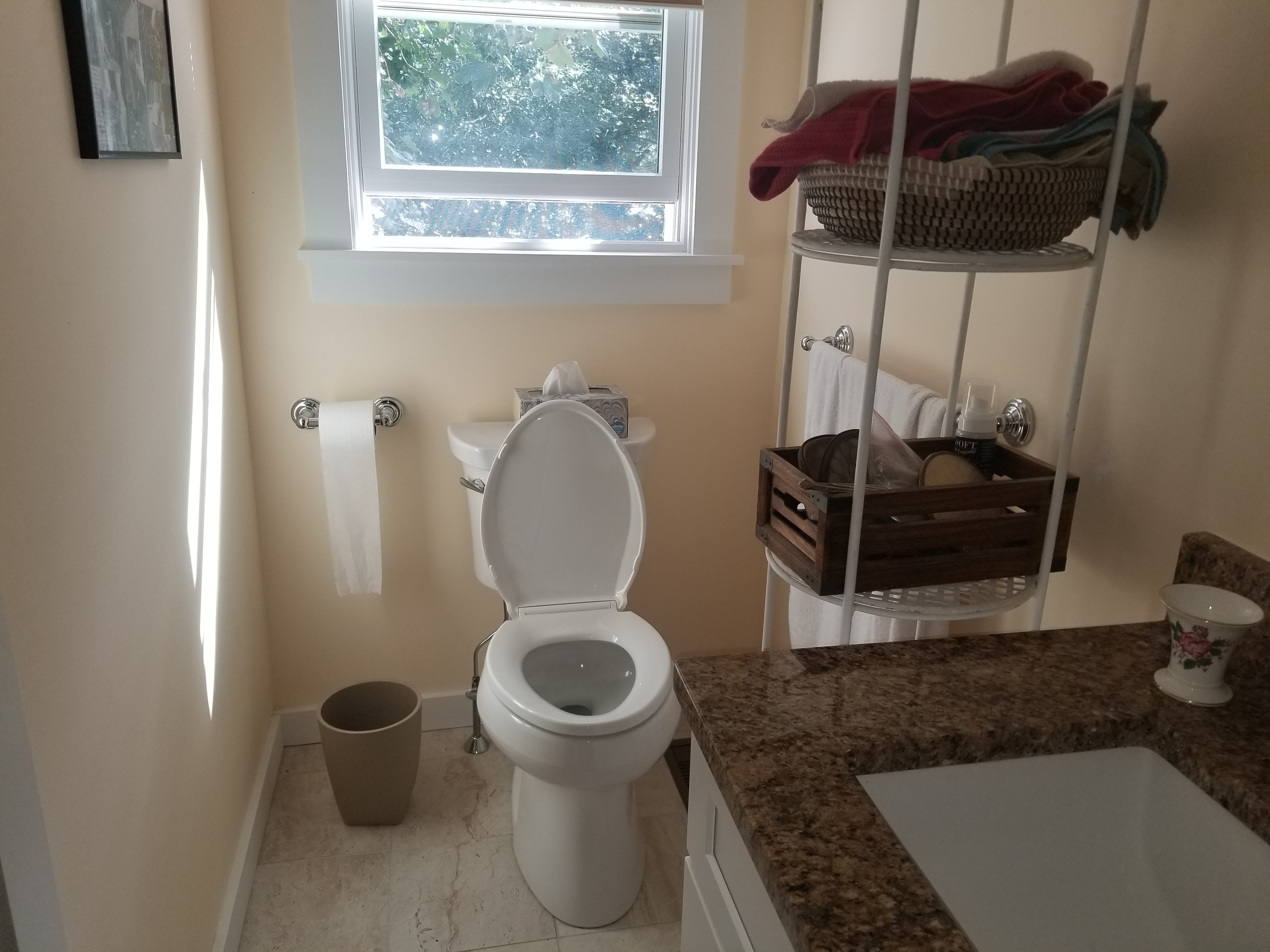 White Shaker Vanity with Granite Truro