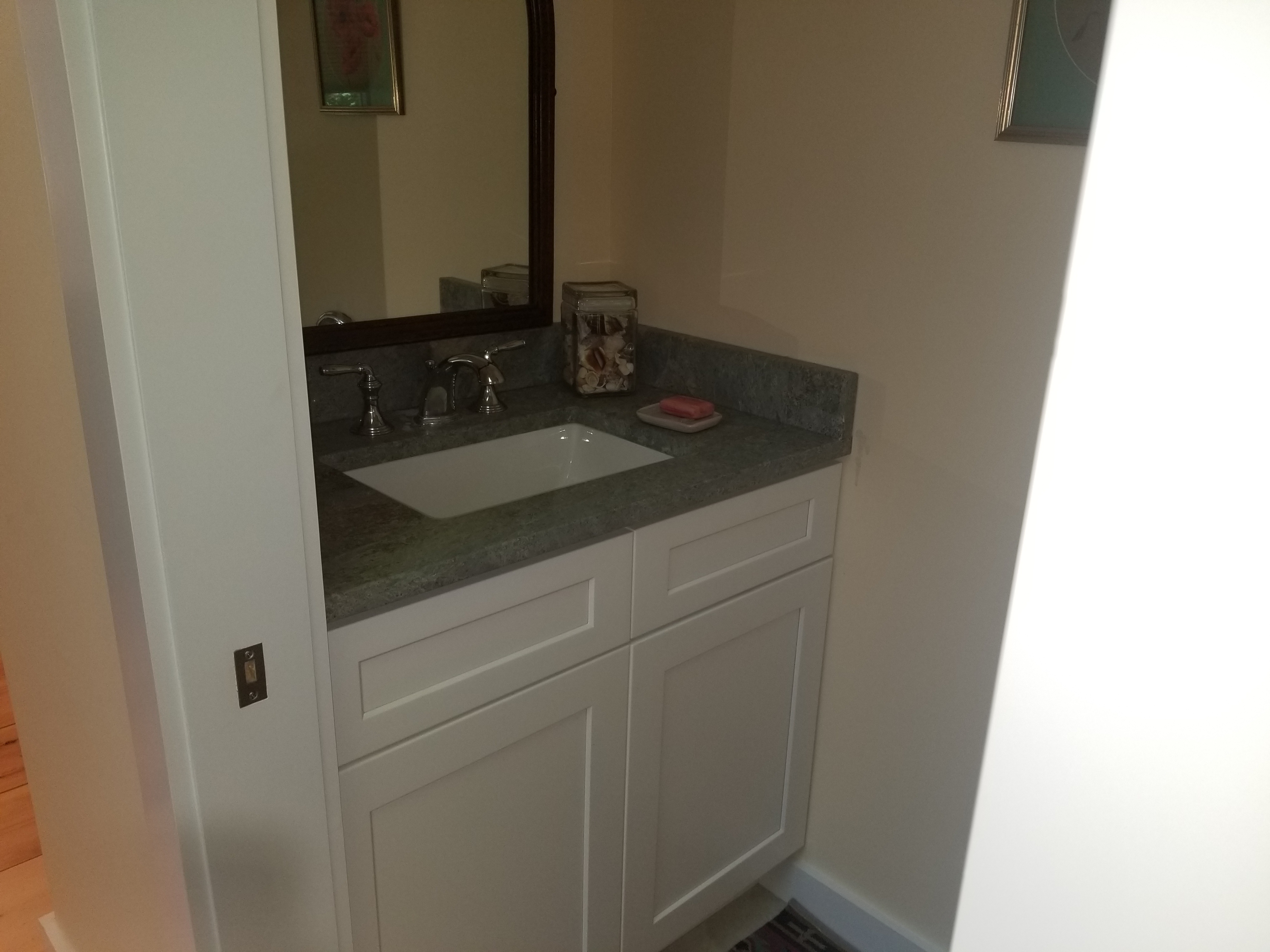 Wood Tone Bathroom Vanity with Granite Truro