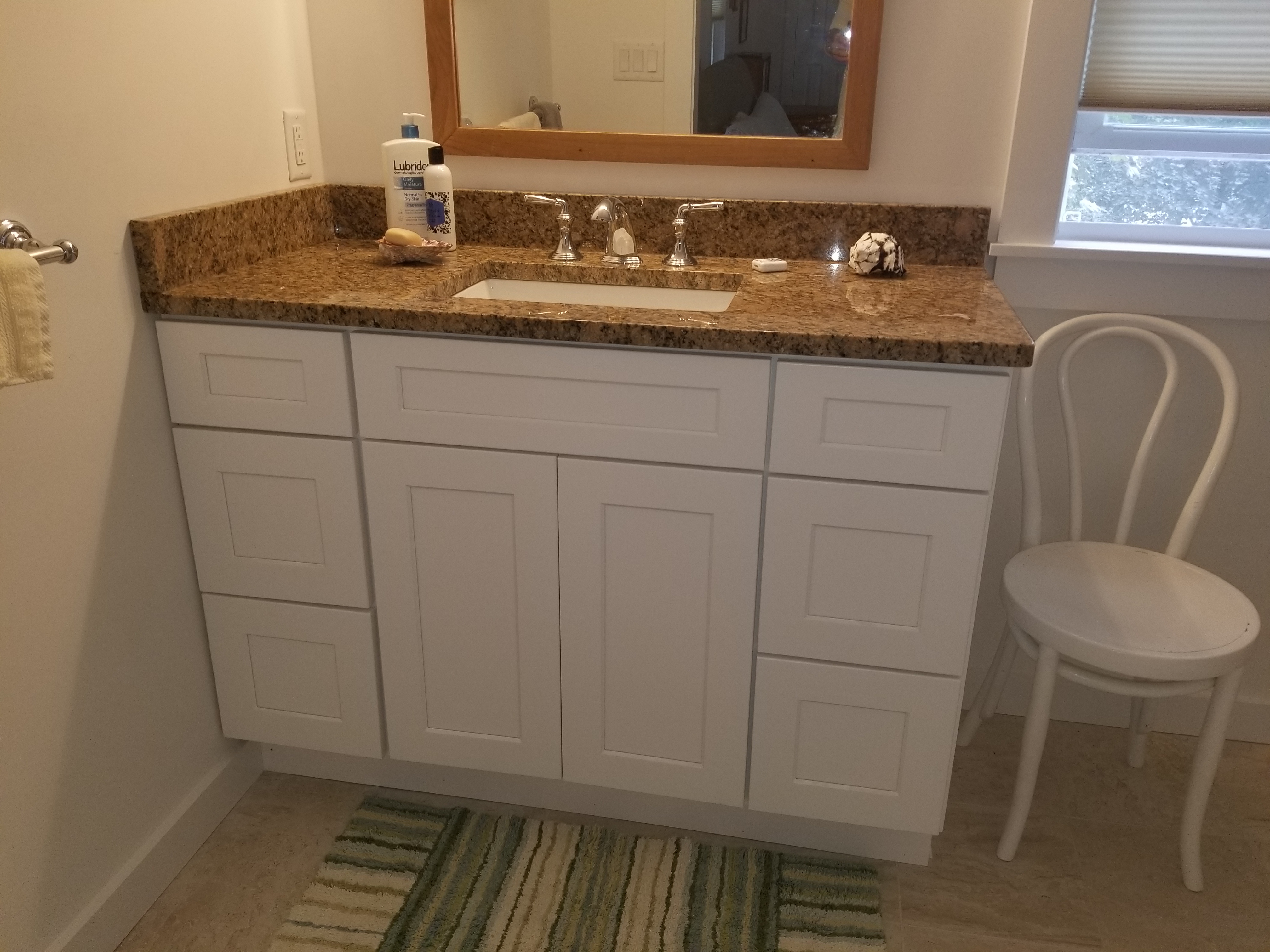 Elegant Dark Vanity with Stone Top Truro MA