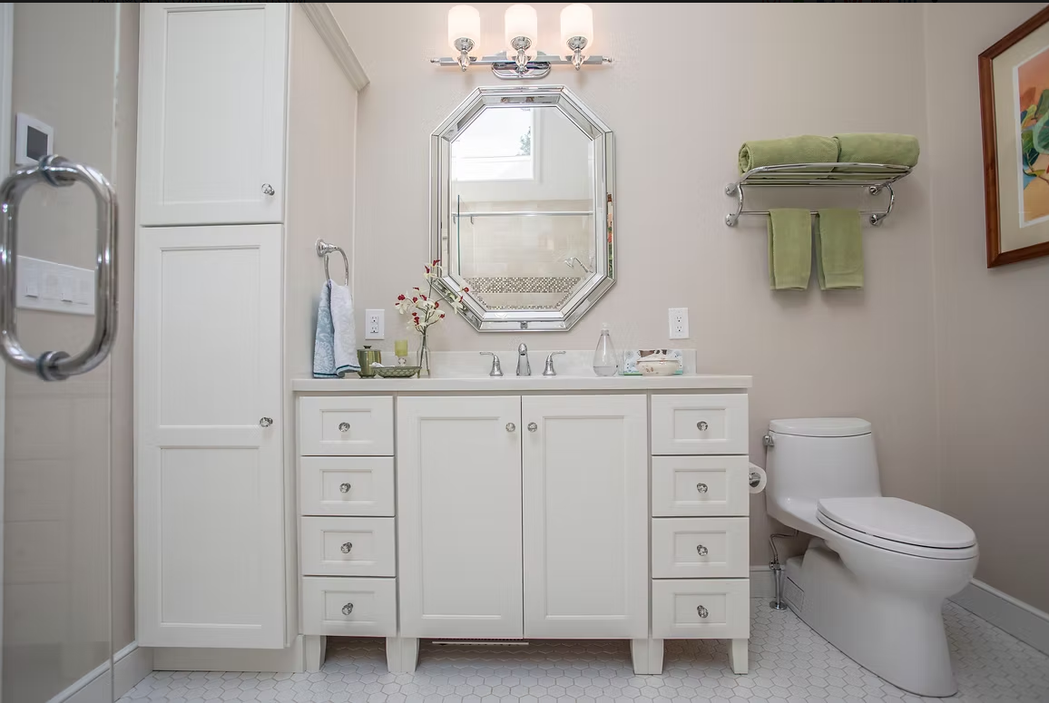 Large White Vanity with Drawers Truro